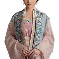 JINSEYIZHUANG 锦瑟衣庄 汉服 端平故梦华昭 女士褙心 灰蓝 XS