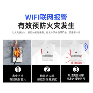 凌防（LFang）FS301BA-WIFI烟雾报警器十年电池WIFI烟感报警器无线烟雾家用防火浓烟警报消防火灾烟感探测器