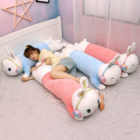 可爱趴趴兔子毛绒玩具耳机兔公仔床上睡觉抱枕长条枕布娃娃玩偶