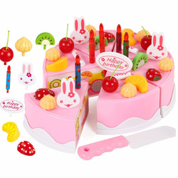 知识花园 儿童益智玩具水果蛋糕切切乐玩具仿真过家家套装角色扮演 水果蛋糕切切乐 粉色