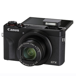Canon 佳能 PowerShot G7X Mark III 1英寸数码相机 黑色(24-100mm等效焦段、F1.8-F2.8)