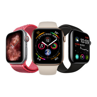 Apple 苹果 Watch系列 Watch Series 4 GPS+蜂窝款 智能手表 44mm 黑色 硅胶表带 16GB（ECG、GPS、北斗、扬声器、温度计）