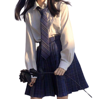 须弥芥子 蓝莓威化 JK制服 女士格裙 紫蓝色 43cm S