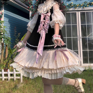 GroveDeer Lolita洛丽塔 平行人偶 女士衬衫 粉蝴蝶结款 生成色 S