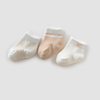 威尔贝鲁 婴儿宝宝彩棉新生儿童袜子（3双）