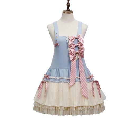 GroveDeer Lolita洛丽塔 平行人偶 女士背带裙 SAX色 S