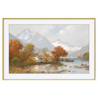 橙舍 阿道夫·考夫曼《夏天的湖》86cm x 126cm 欧式装饰画油画