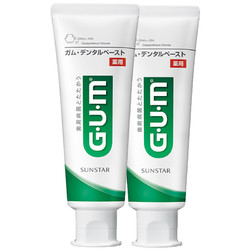 G·U·M 康齿家 日本进口牙膏含氟 口腔护理清新 香草薄荷味120g*2支装