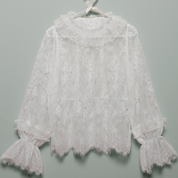 AD 鹿隐 Lolita洛丽塔 芭蕾猫 女士衬衫 白色