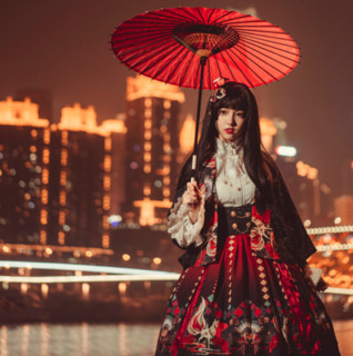 GroveDeer Lolita洛丽塔 世狐说 女士立领衬衫 白色 M