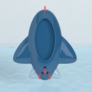洋洋鸭 MVN3558 婴儿洗澡水温计 深邃蓝+小海豚+水勺+浴帽