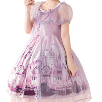 DearCeline Lolita洛丽塔 仲夏夜之梦 女士玻璃纱罩衫 浅紫色 S