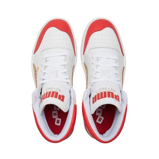 PUMA 彪马 Ralph Sampson Mid Year Of OX 中性休闲运动鞋 382290-01 白的/罂粟红/金色 37.5