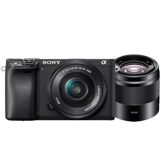 SONY 索尼 Alpha 6400L APS-C画幅 微单相机 黑色 E PZ 16-50mm F3.5 OSS 变焦镜头+E 50mm F1.8 OSS 定焦镜头 双头套机