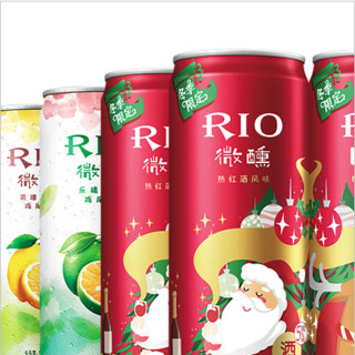 RIO 锐澳 微醺 冬季限定 鸡尾酒组合装 5口味 330ml*8听（热红酒味330ml*4听+乐橘乌龙味330ml+萌檬红茶330ml+乳酸菌味330ml+白桃乌龙味330ml）