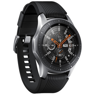 SAMSUNG 三星 Galaxy Watch BT版 智能手表 46mm 钛泽银 黑色硅胶表带 4GB（GPS、扬声器、温度计）