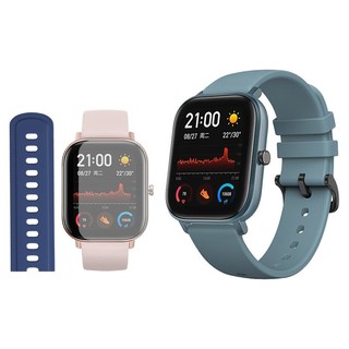 AMAZFIT 跃我 GTS系列 A1913 智能手表 42mm 黑色 冰川蓝 硅胶表带（NFC、GPS）