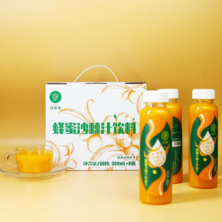 京东PLUS会员：伍食家 蜂蜜沙棘汁饮料 300ml*8瓶