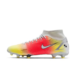 NIKE 耐克 Superfly 8 Academy MDS FG/MG 中性足球鞋 CV0948-108 白色/白色/亮橙/金属银 37.5