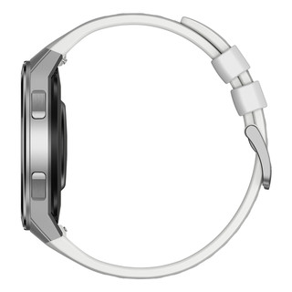 HUAWEI 华为 GT 2e 智能手表 46mm 钛银色不锈钢表壳 冰川白橡胶表带（ECG、血氧、GPS）