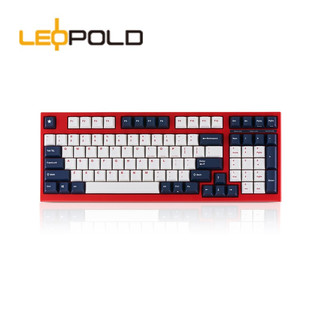 利奥博德 Leopold FC980M PD 加厚PBT二色成型键帽 98键 紧凑型 机械键盘 红蓝 红轴