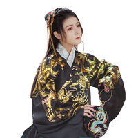 如夢霓裳 明制汉服 九尾灵狐系列 长乐 女士交领短袄 黑色 S