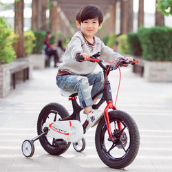 优贝RoyalBaby儿童单车脚踏车 太空黑 16寸/英寸（全包链罩）