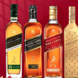 JOHNNIE WALKER 尊尼获加 威士忌组合装 40%vol 4.35L（蓝+醇黑+黑+金+红+绿）