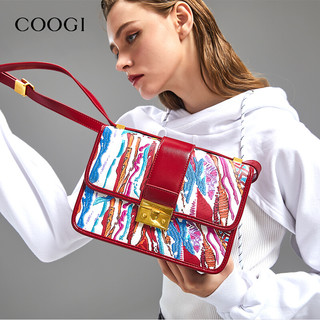 COOGI E306228702 女士环保彩印绣花翻盖斜挎包