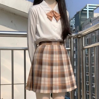 春日制服部 三花小橘 JK制服 女士格裙 黄棕色 42cm XS