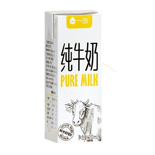 一鸣纯牛奶200ml24盒学生营养早餐生牛乳纯奶整箱