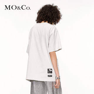 MO&Co. 摩安珂 萌宠部落MICKEY MOUSE合作系列女士米奇印花短袖T恤 MBO3TEE011 XS 水露白色