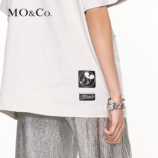 MO&Co. 摩安珂 萌宠部落MICKEY MOUSE合作系列女士米奇印花短袖T恤 MBO3TEE011 XS 水露白色