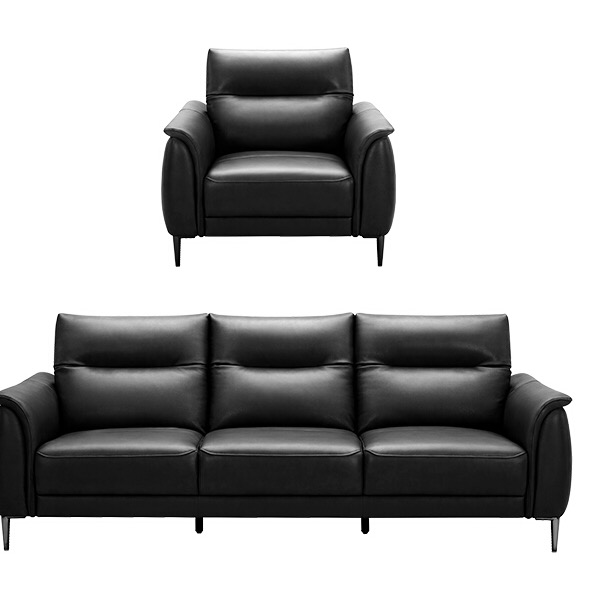 kuka 顾家家居 1053 简约真皮沙发 珠光灰 单人位 三人位