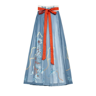 都城南庄宋制汉服露华浓女士下裙浅蓝色xs