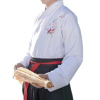 如夢霓裳 汉服 山海经系列 万象灵兮 男士交领上襦 灰蓝色 165