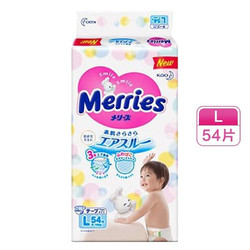 Merries 妙而舒 婴儿纸尿裤 L54片