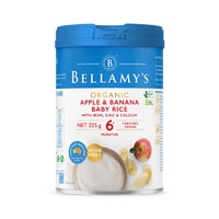 贝拉米(Bellamy’s)有机婴幼儿苹果香蕉口味米粉225g/罐6月+ +凑单品