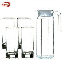青苹果单层玻璃水杯凉水壶冷水壶套装家用5件套EH1003-2-ES5004/L5