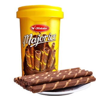 印尼进口 可可乐（Kokola） 香蕉巧克力味 卷心酥 威化饼干250g罐装