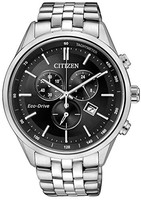 中亚prime会员：Citizen 西铁城 男士手表 计时功能 石英 不锈钢表带 AT2141-87E，黑色