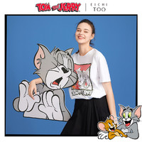EICHITOO 爱居兔 猫和老鼠联名款 女装街头风短袖T恤 ENTBD2L726AD5 