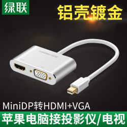 绿联 mini dp转hdmi/vga苹果电脑转换器投影仪接口适用macbook pro/air