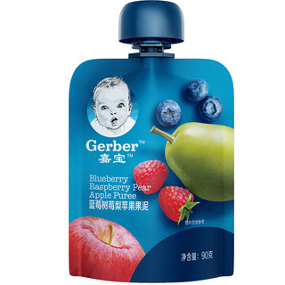 Gerber 嘉宝 果泥 国行版 2段 蓝莓树莓梨苹果 90g