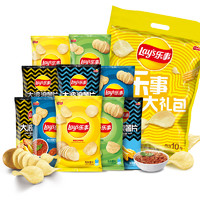 Lay's 乐事 薯片组合装 5口味 400g（原味40g*2袋+黄瓜味40g*2袋+红烩味40g*2袋+大波浪鱿鱼味40g*2袋+大波浪烤鸡翅味40g*2袋）