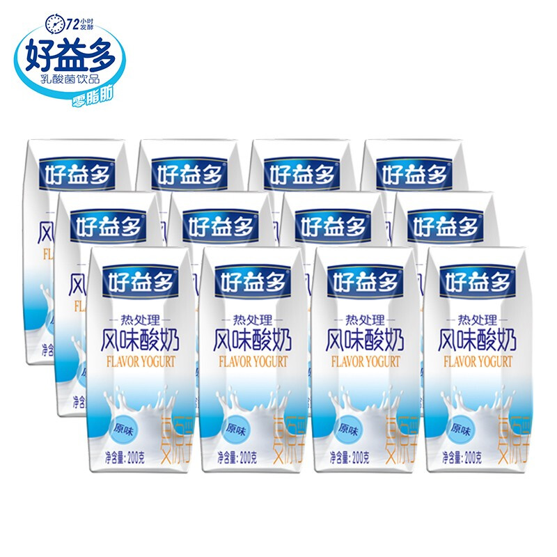 haoyiduo 好益多 常温风味酸牛奶 原味酸奶 200g*12盒