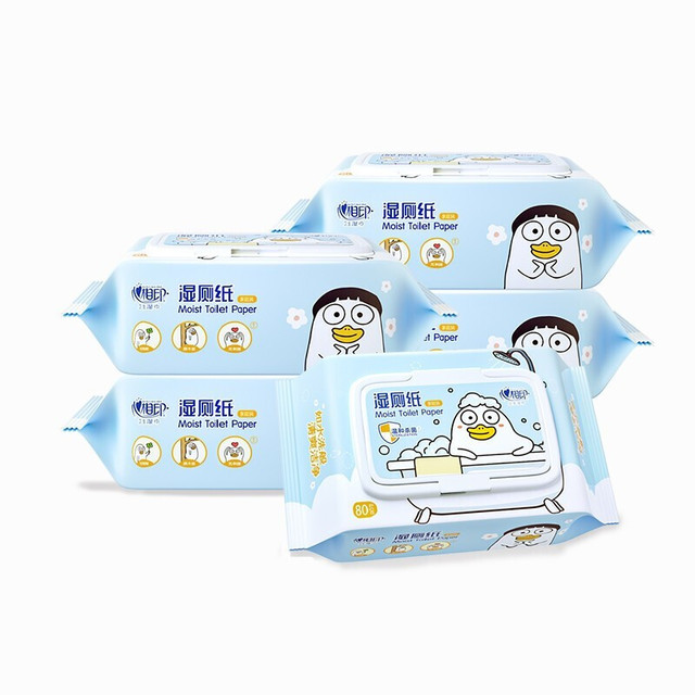 今日必买：心相印 小刘鸭 湿厕纸  80抽*5包