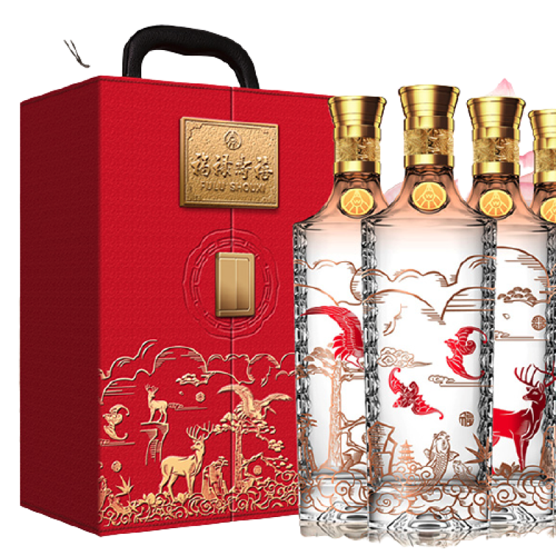 WULIANGYE 五粮液福禄寿禧甄选52%vol 浓香型白酒500ml*4瓶礼盒装【报价