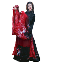 如夢霓裳 汉服 灵狐·涂山 男女款大袖衫 黑红渐变 160/84A