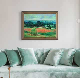 莫奈《吉威尔尼的干草堆》81×63cm 装饰画 油画布